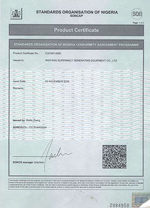 SONCAP Certificate